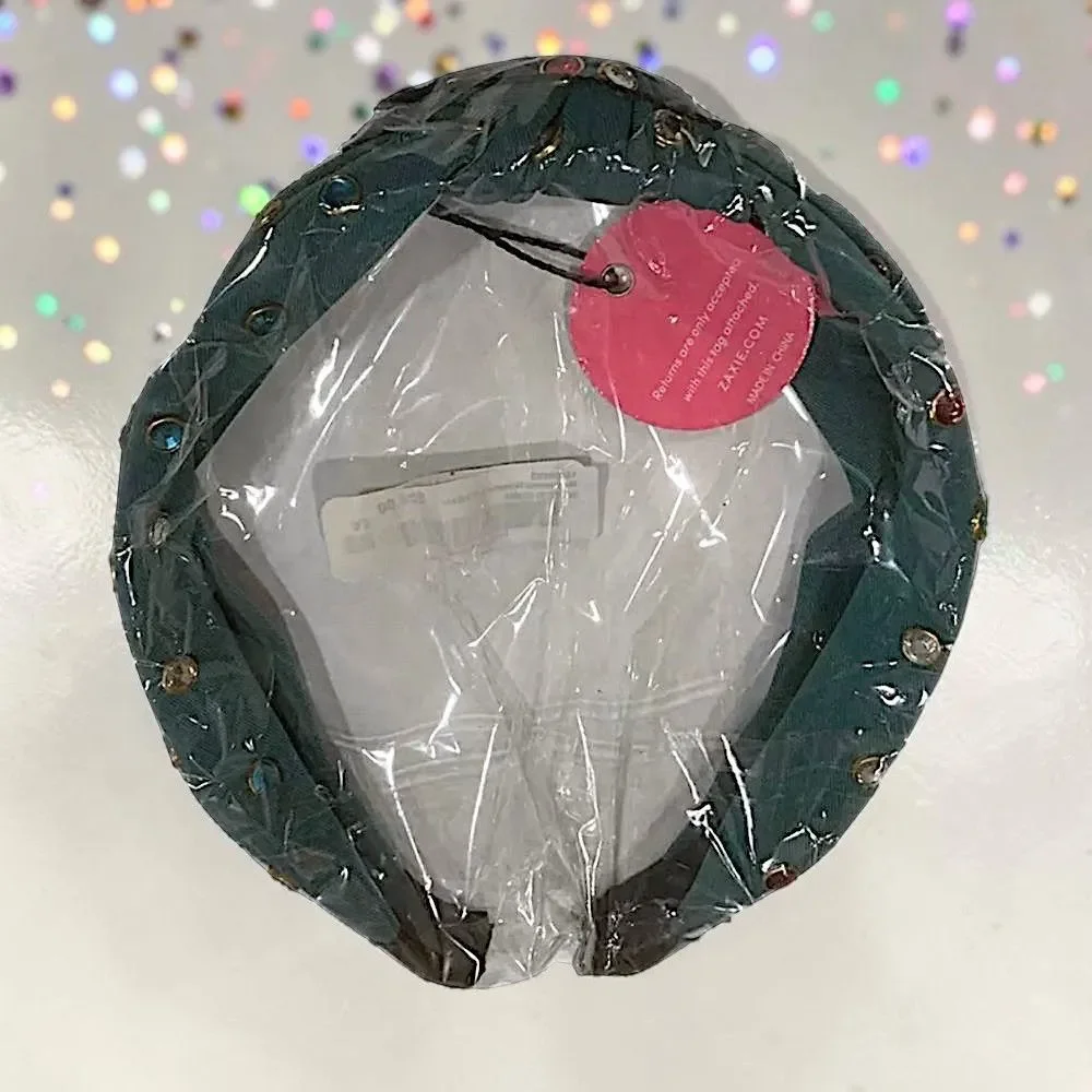 ZAXIE by Stefanie Taylor - Padded Jewel Headband - GREEN NWT MSRP $48